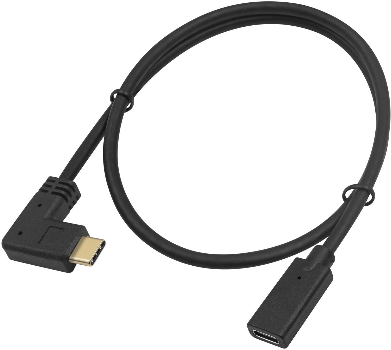 USB 3.1 Type-C Angled Male to Female Fast Charging Extension Cable