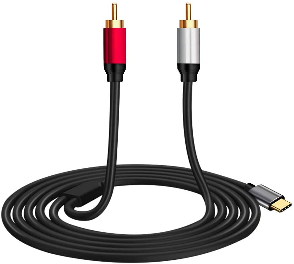 USB C Male to Dual RCA Male Stereo Audio Converter Cable 3m