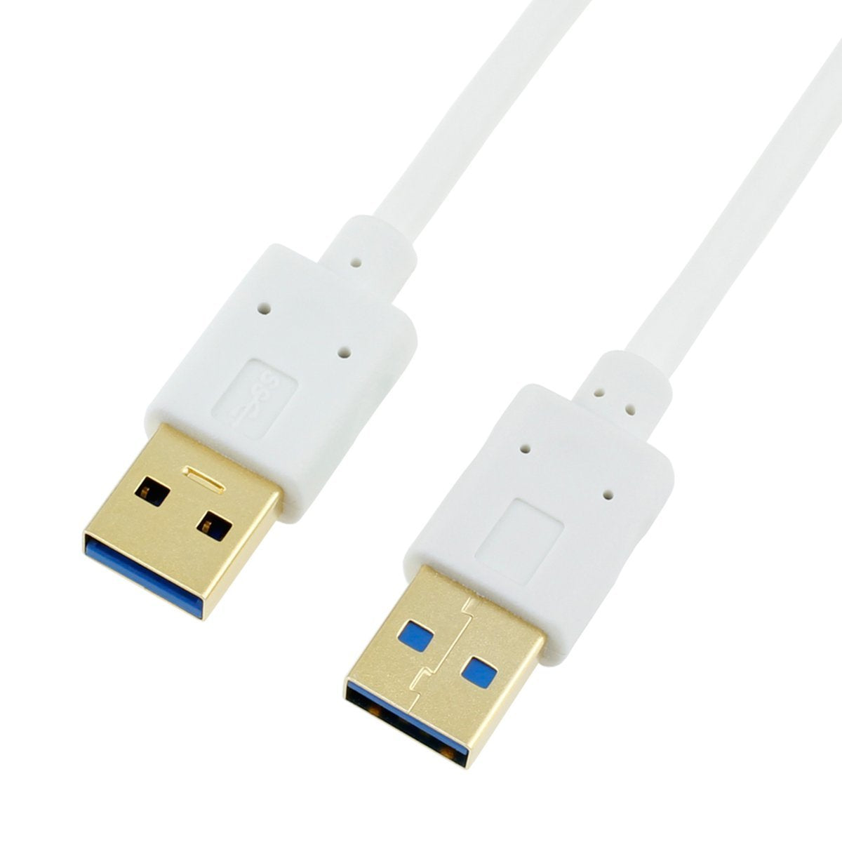 Ultra slim USB 3.0 Type-A male to male data cable with gold-plated connectors