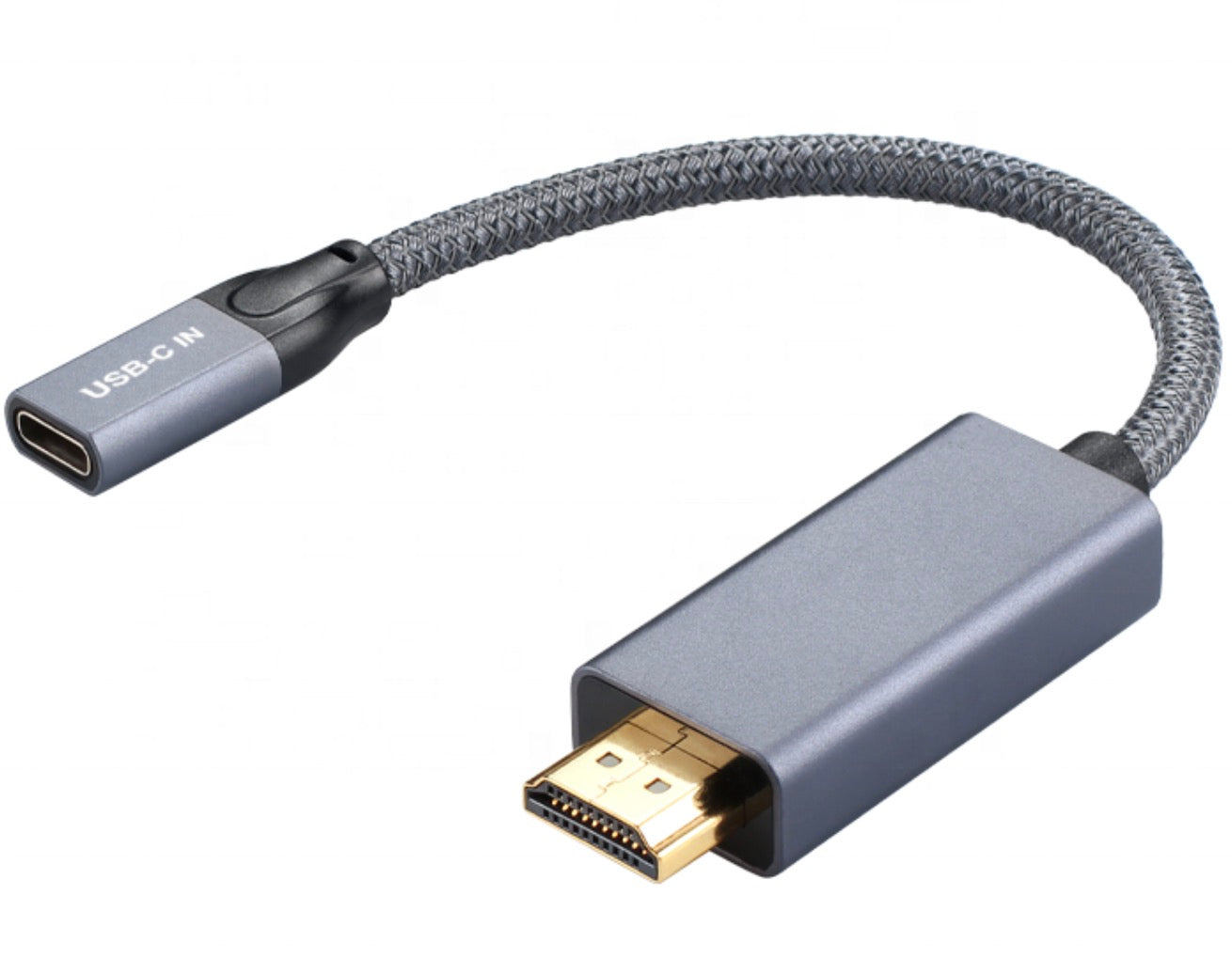USB-C female input to HDMI male output converter cable supporting 4K 60Hz video output