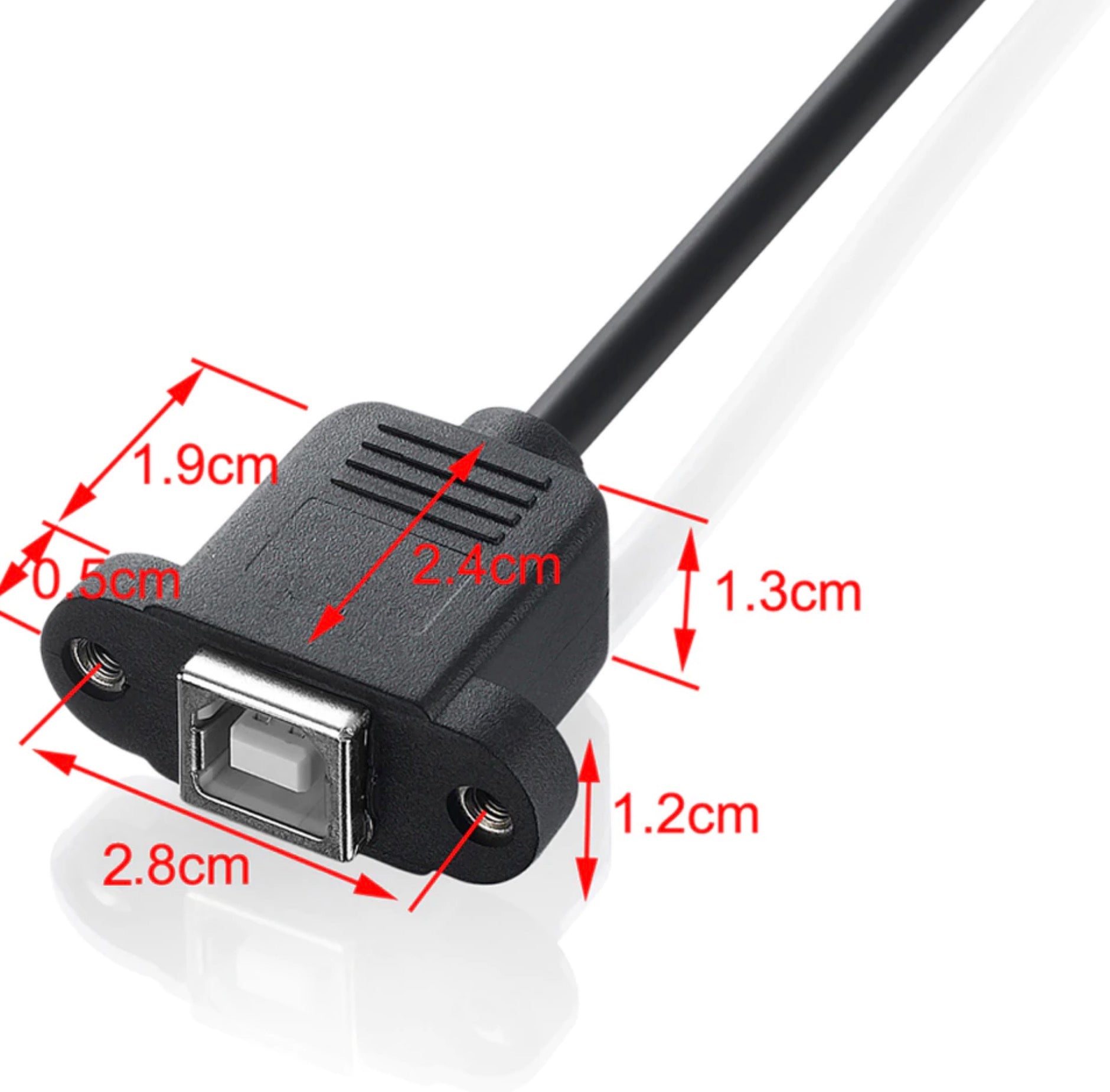 USB 2.0 Type-B Male to Female Extension Cable – Printer & Scanner Adapter Lead