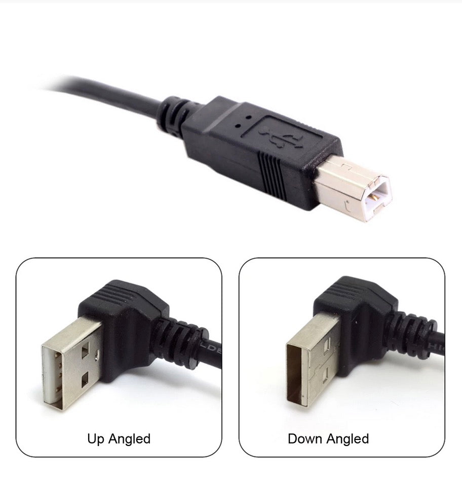USB 2.0 Type A Male to USB 2.0 Type B Male Cable for Printer Scanner 0.2m