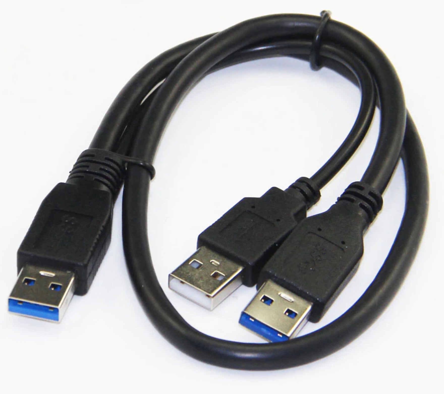 USB-A 3.0 Male to Male Data Cable + USB 2.0 Power Supply 0.5m