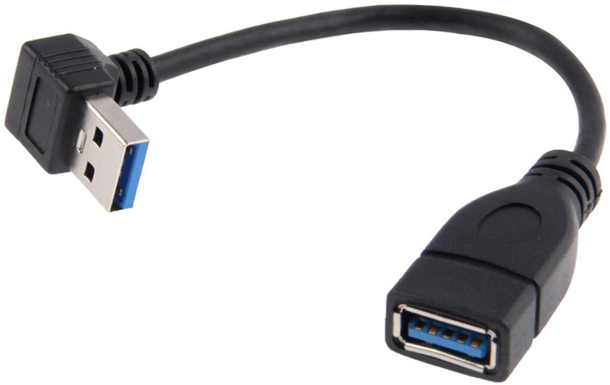 USB 3.0 Type-A Male to Female Extension Cable – 90° Angled, 15cm High-Speed Adapter