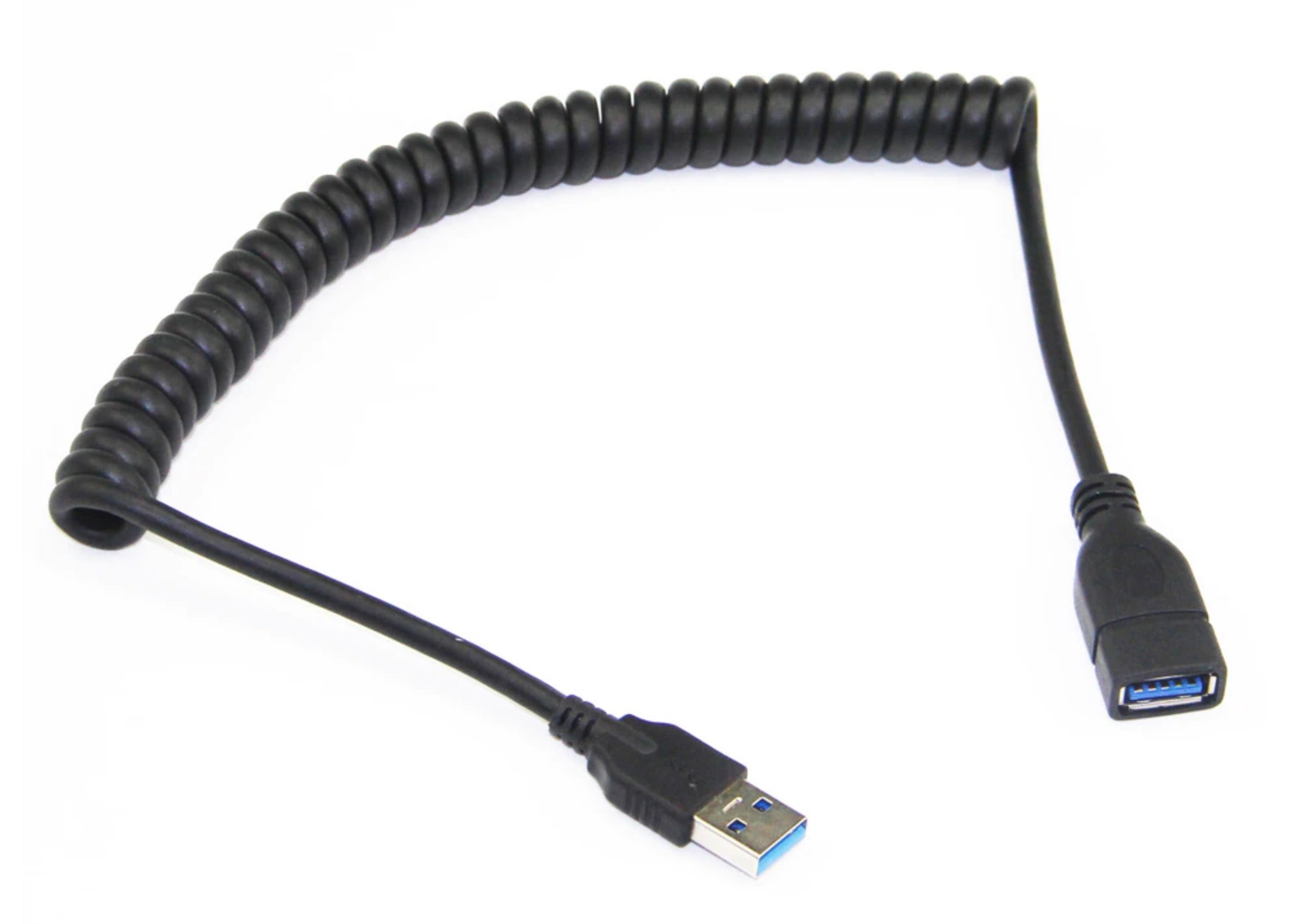 USB 3.0 Type A Male to A Female Coiled Extension Cable