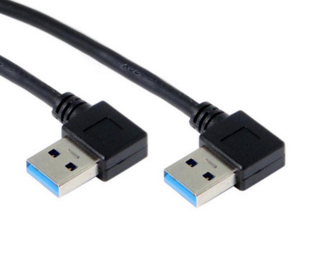USB-A 3.0 Right Angle Male to Right Angle Male Data Extension Cable