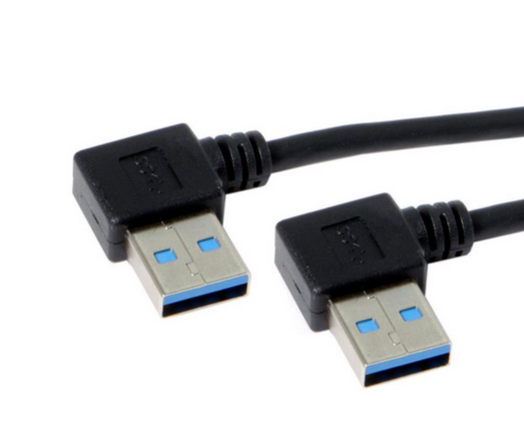 USB-A 3.0 Right Angle Male to Right Angle Male Data Extension Cable