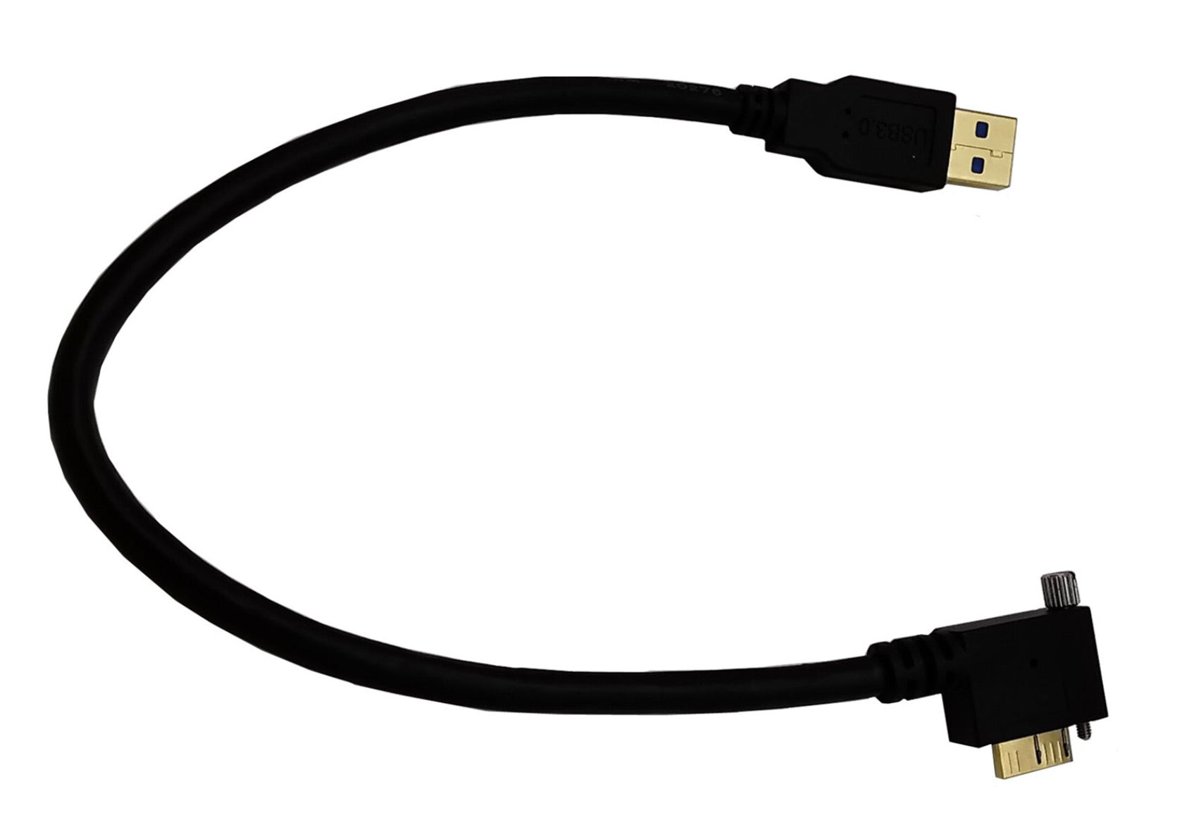 USB 3.0 A Male to Micro-B Charge & Sync Panel Mount Cable with Screws (Right Angle)