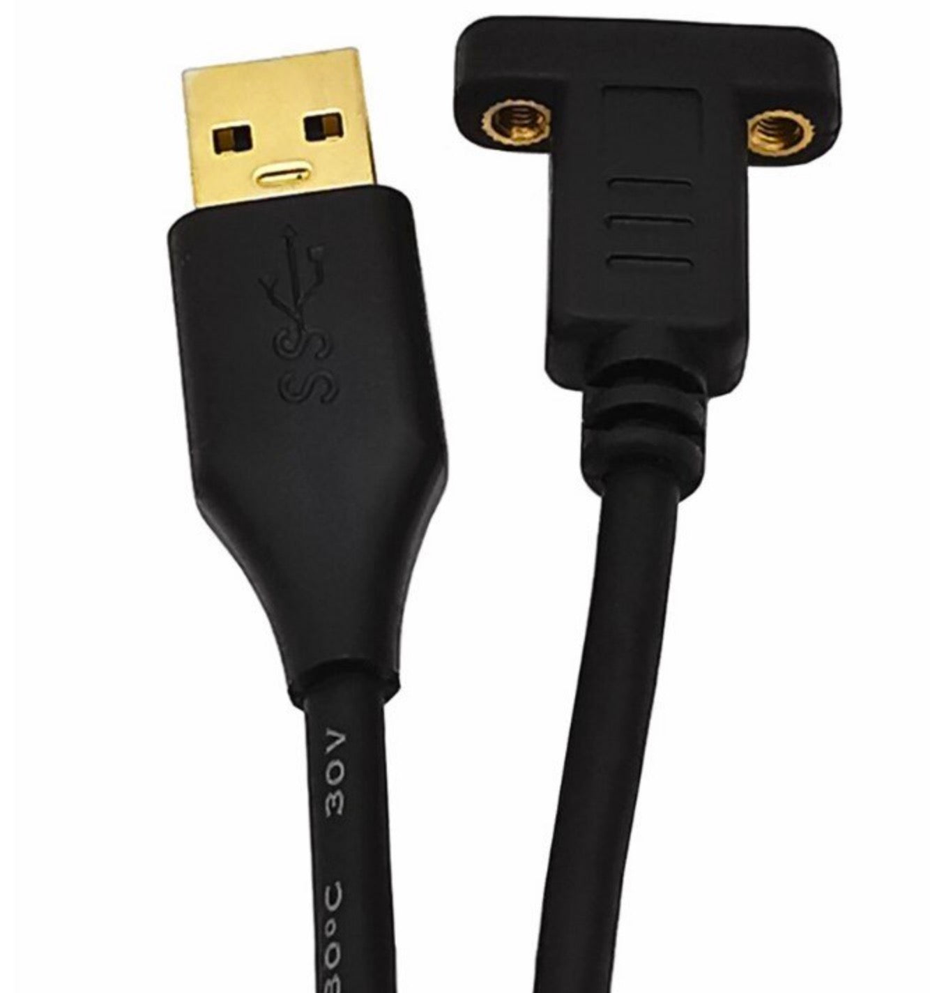 USB 3.0 Type A Male to USB-C Female Panel Mount Cable