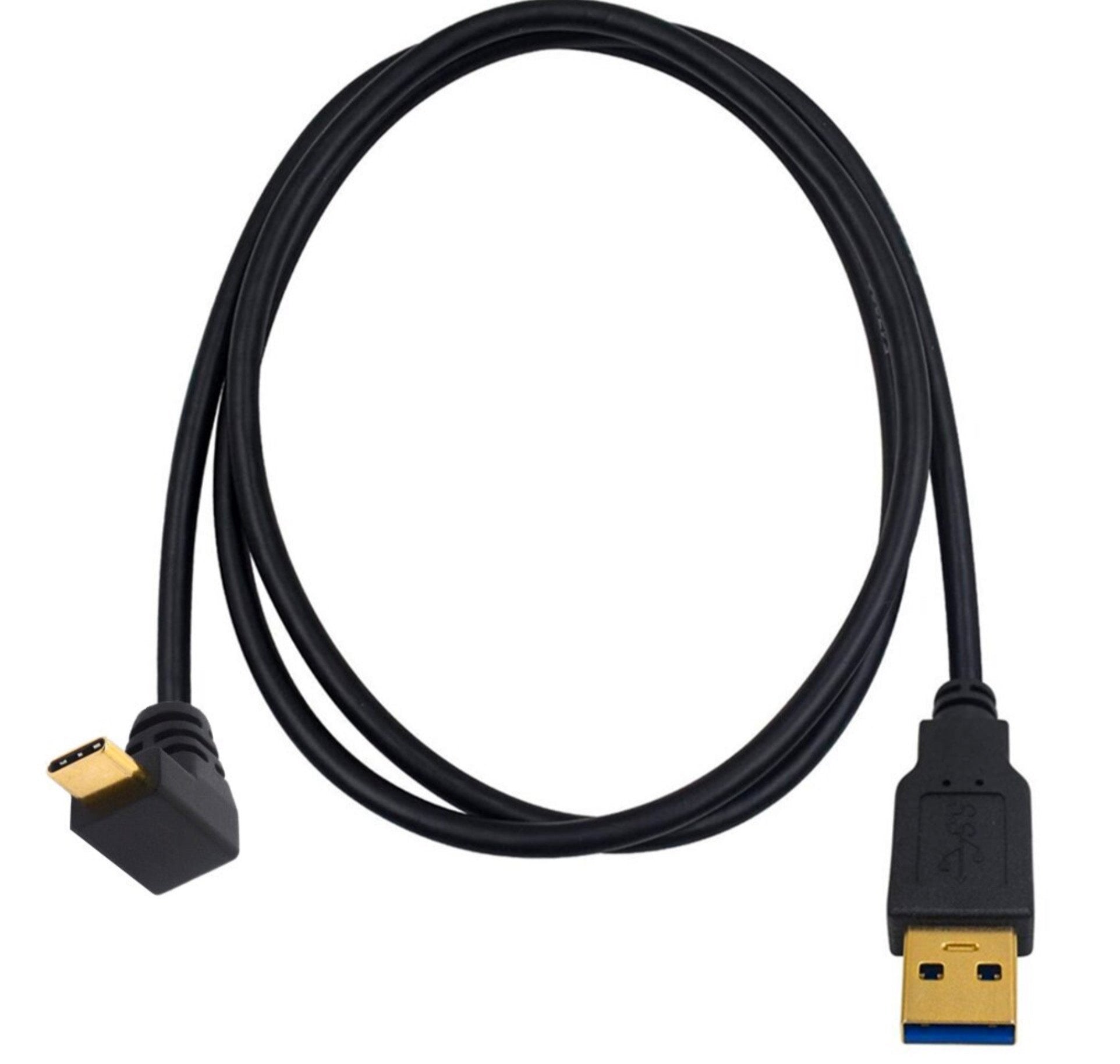 USB-A 3.0 Male to USB-C 3.1 Up/Down Angled Male Charge Sync Cable
