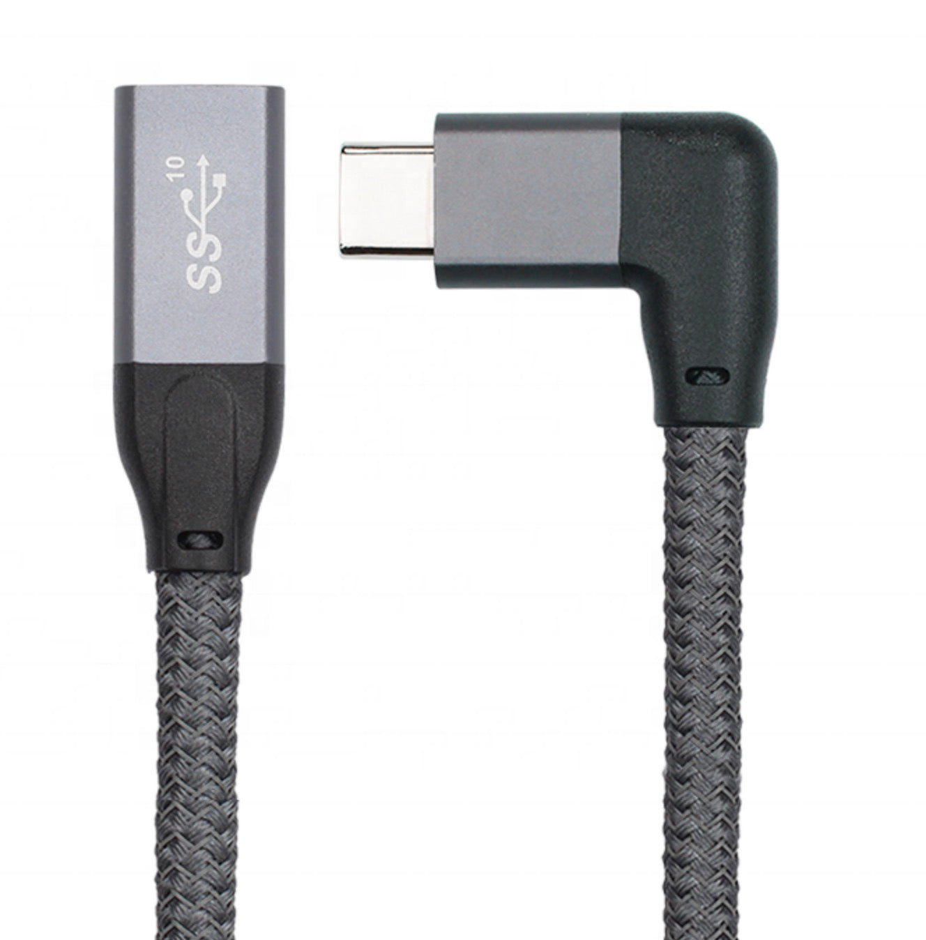 USB-C 3.1 Angled Male to Straight Female 100W Thunderbolt 3 Cable 10Gbps