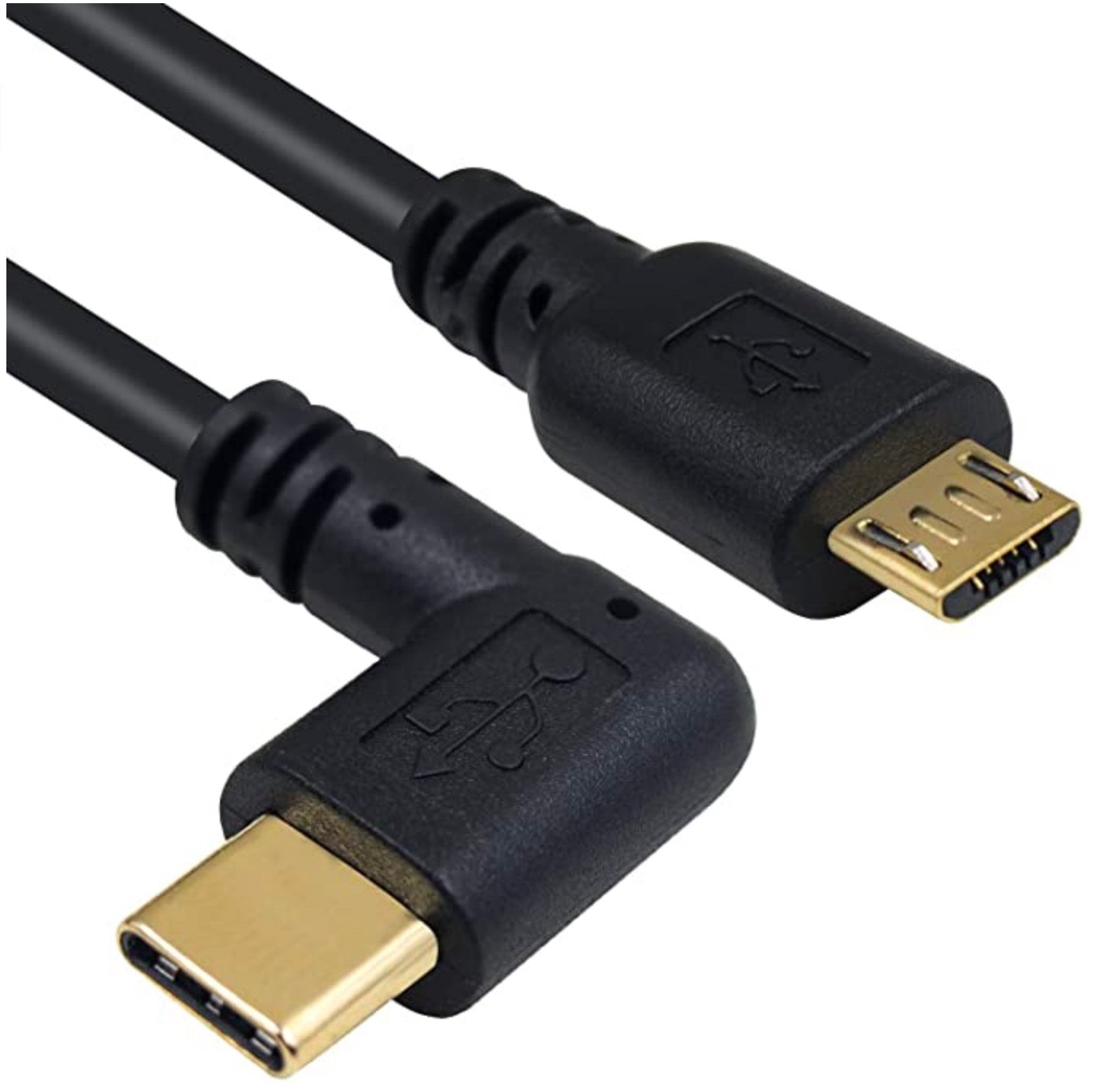 USB Type C Angled Male to Micro 5Pin Male Charge Data Cable 0.25m