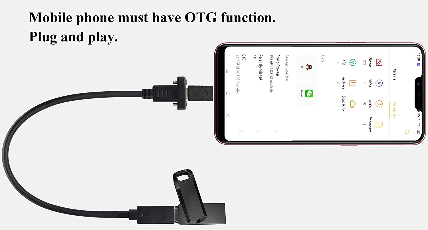 USB C Female to USB C Female Panel Mount Extension Cable 3A