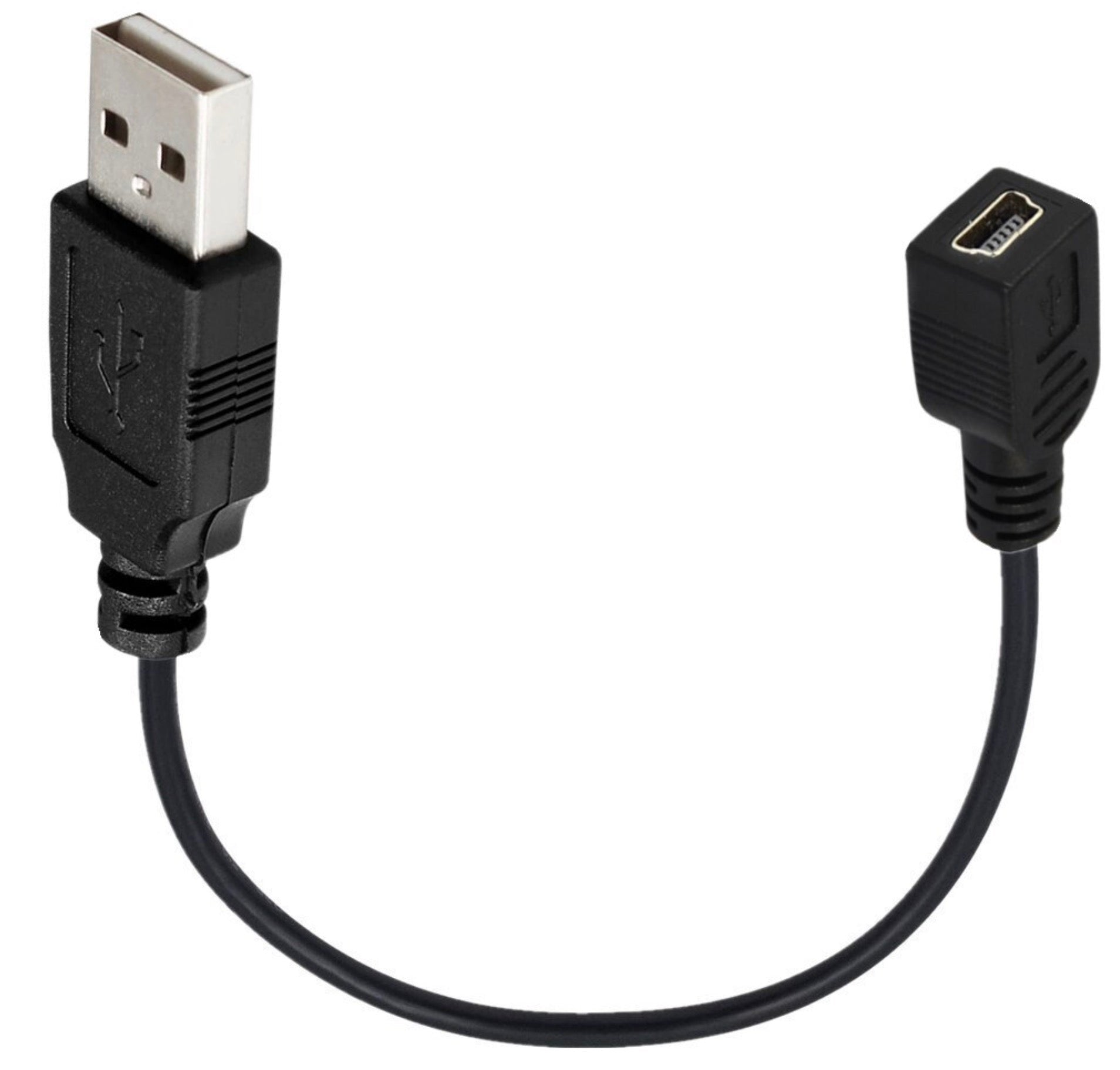 Mini USB 5Pin Female to USB 2.0 Type A Male Extension Cable 0.25m