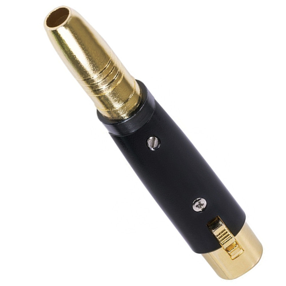 XLR 3-pin female to 6.35mm female jack audio adapter with gold-plated contacts