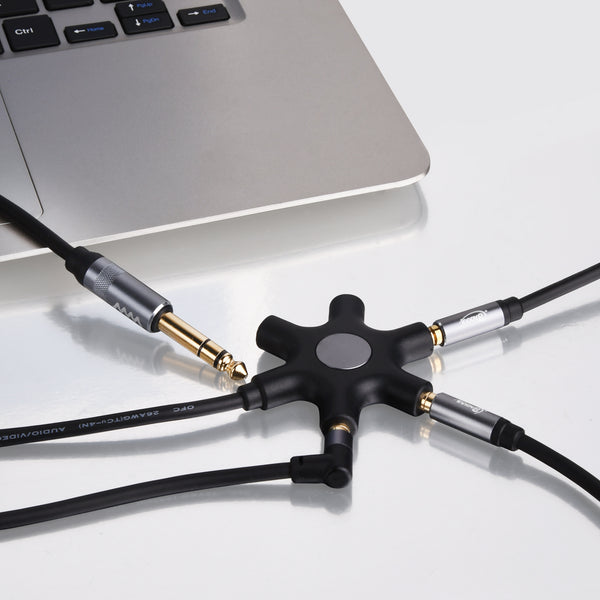 6.35mm Male to 5-way Female 3.5mm Audio Cable