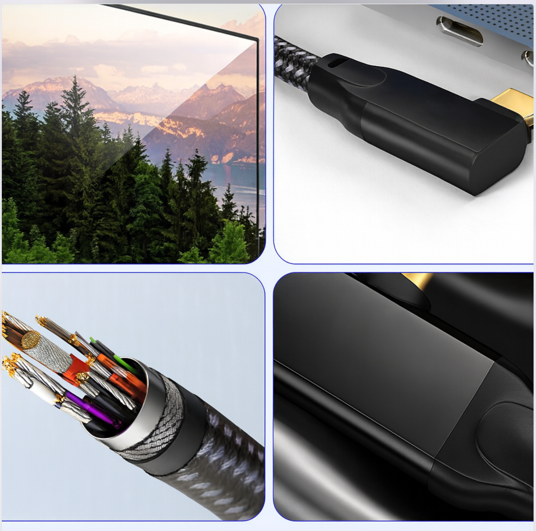 USB 3.2 Type-C to Type-C Cable 100W PD Fast Charging, 20Gbps Data Transfer, Braided Full-Function Dual-Elbow Design