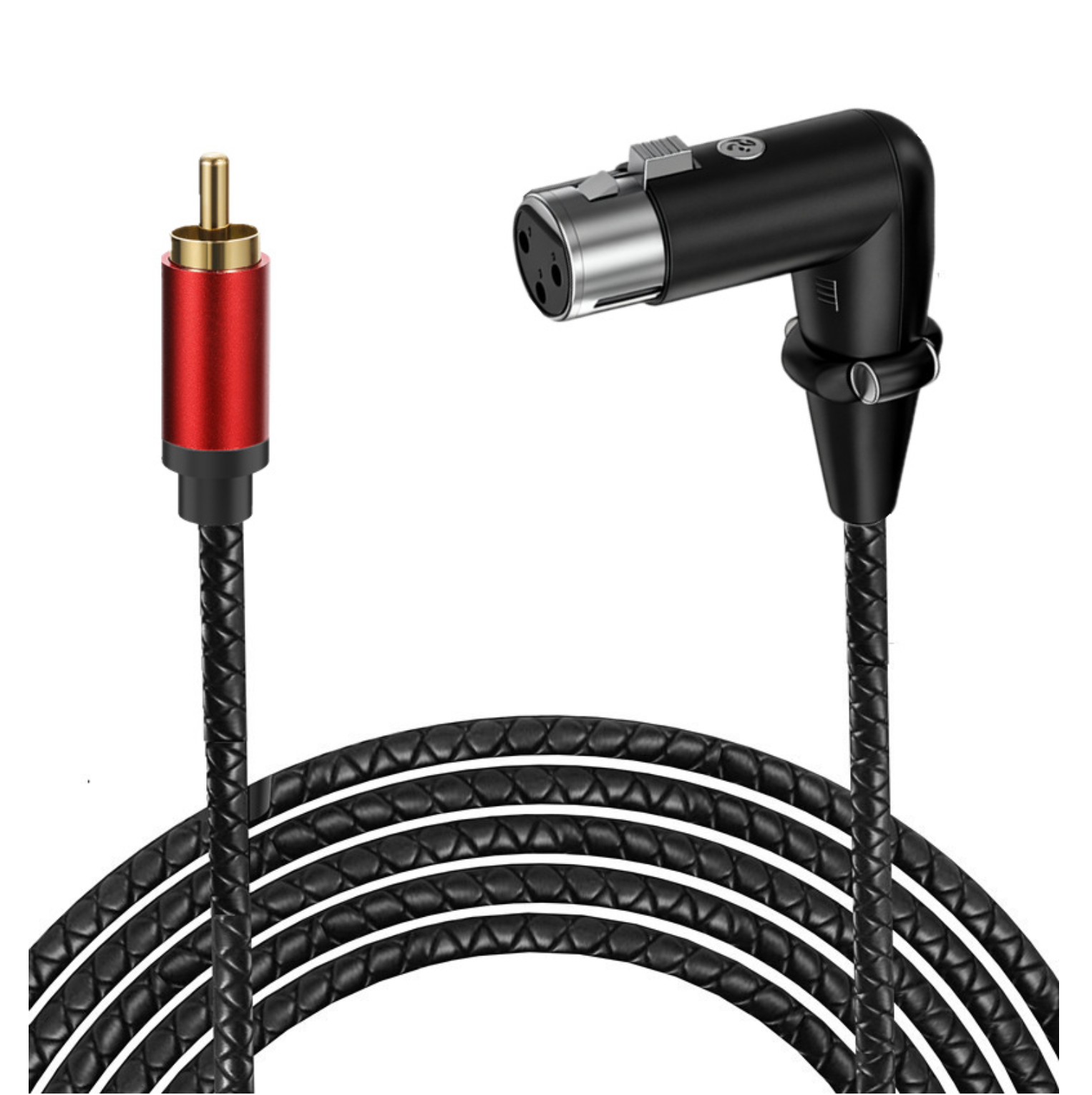 RCA Male to 3 Pin XLR Angled Female Audio Cable – Stereo Adapter Connector for Microphone, Mixer & Pro Audio
