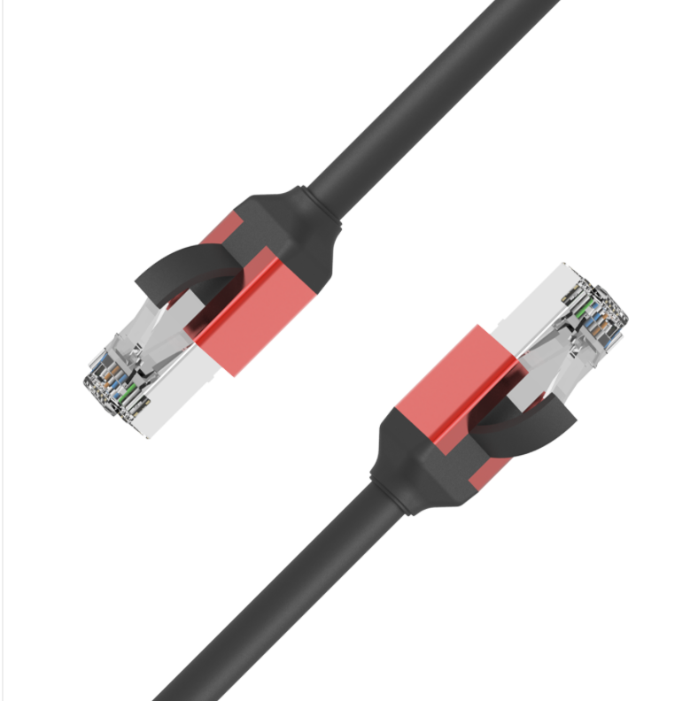CAT6A Ethernet patch cable with aluminium alloy RJ45 connectors