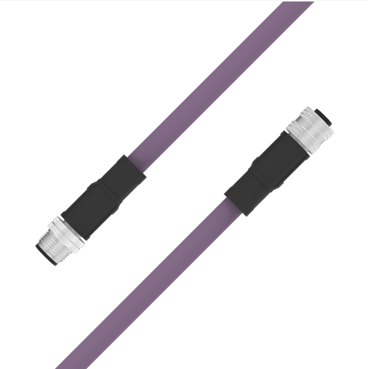 M12 B-coded male to female 5-pin sensor cable PUR jacket