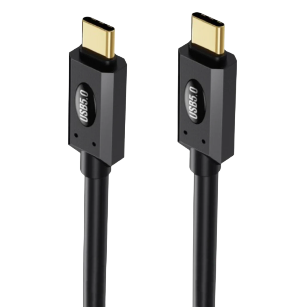 USB 5 Retractable Thunderbolt Cable | USB C Male to USB C Male | 80Gbps, 240W PD, 16K/8K Ultra HD