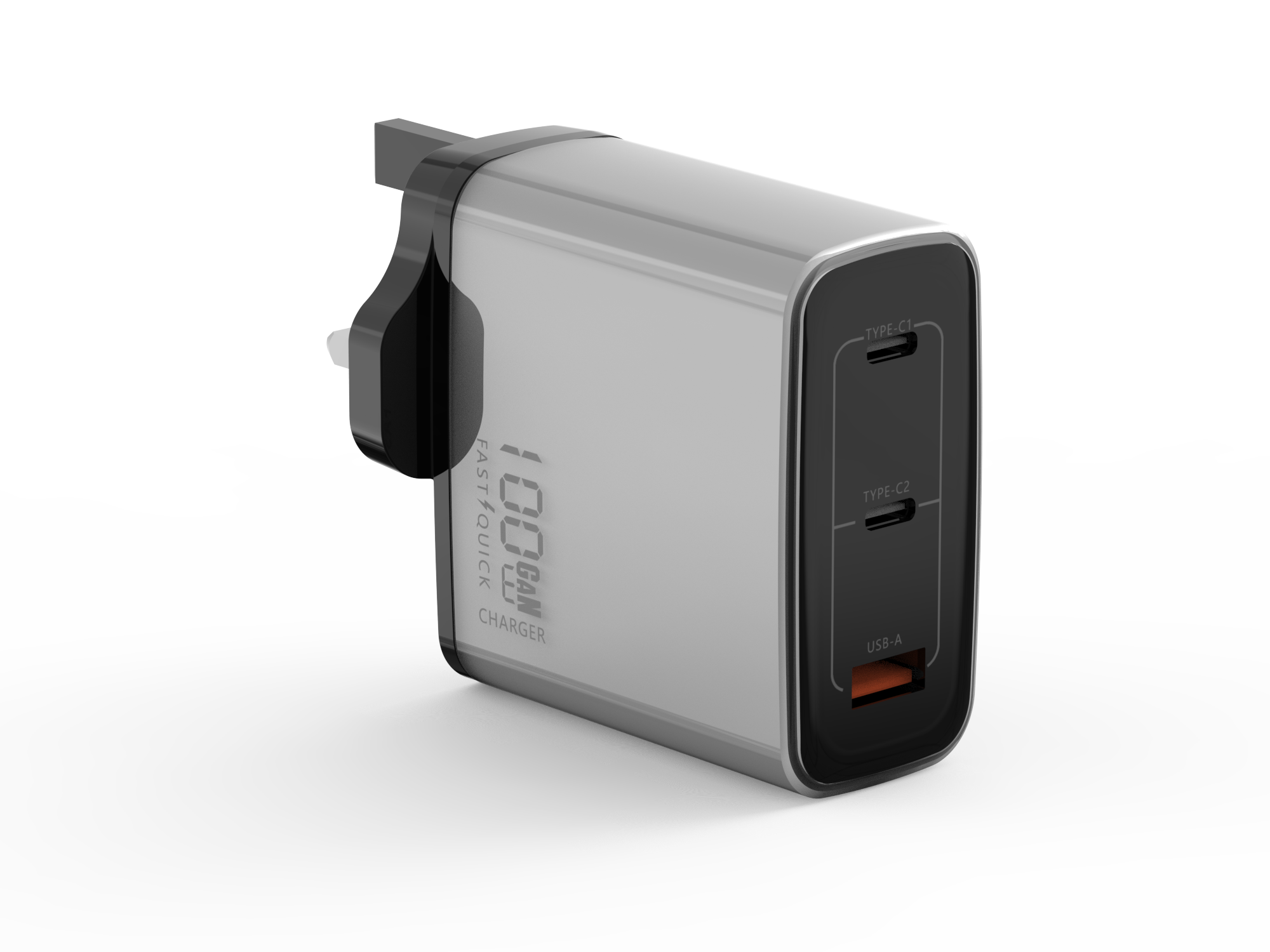 Multiport 100W GaN wall charger for laptop and phone