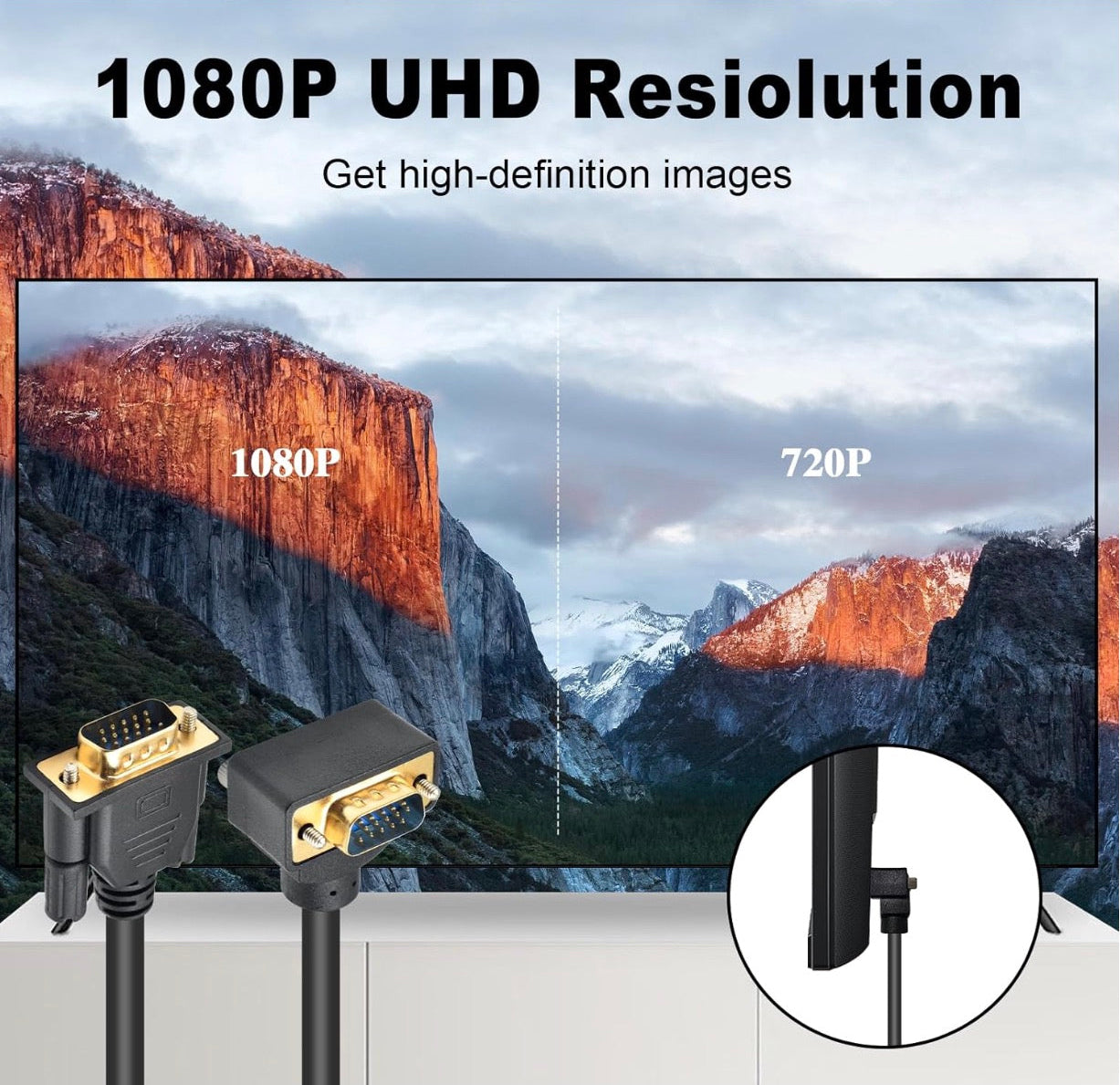 VGA extension cable supporting Full HD 1080P video output