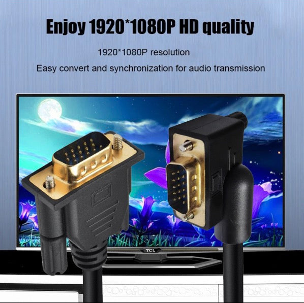 VGA extension cable supporting Full HD 1080P video output