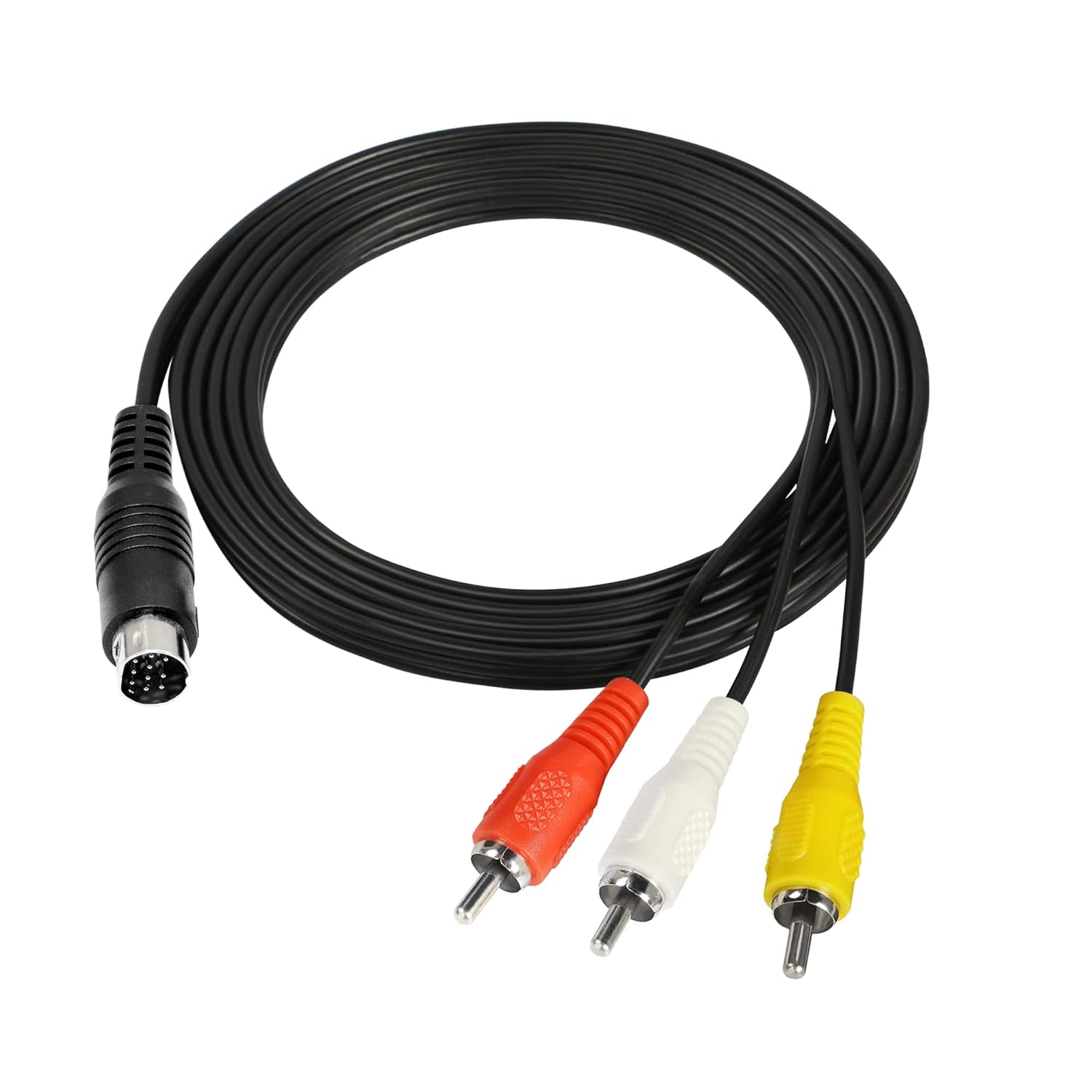 10 Pin Din to 3RCA Male Audio Video DIN Composite Cable 1.8m