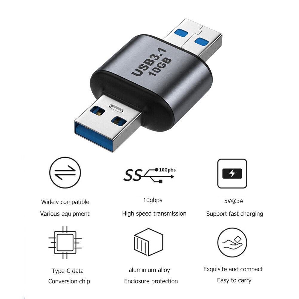 USB Type A adapter supporting high speed 10Gbps data transfer