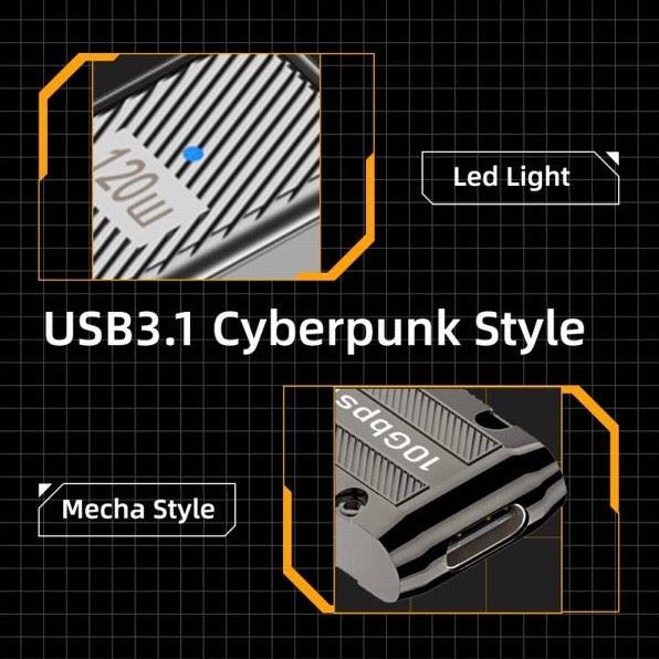 High speed USB C up angle adapter supporting data transfer up to 10Gbps