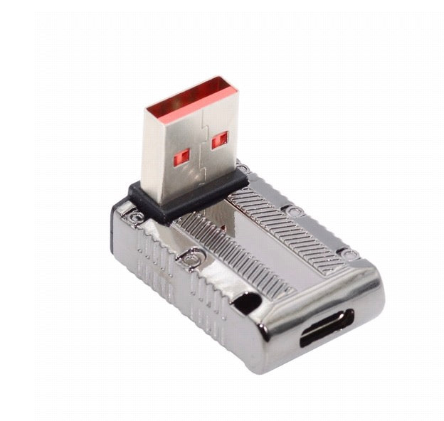 USB C down angle adapter supporting fast charging up to 120W