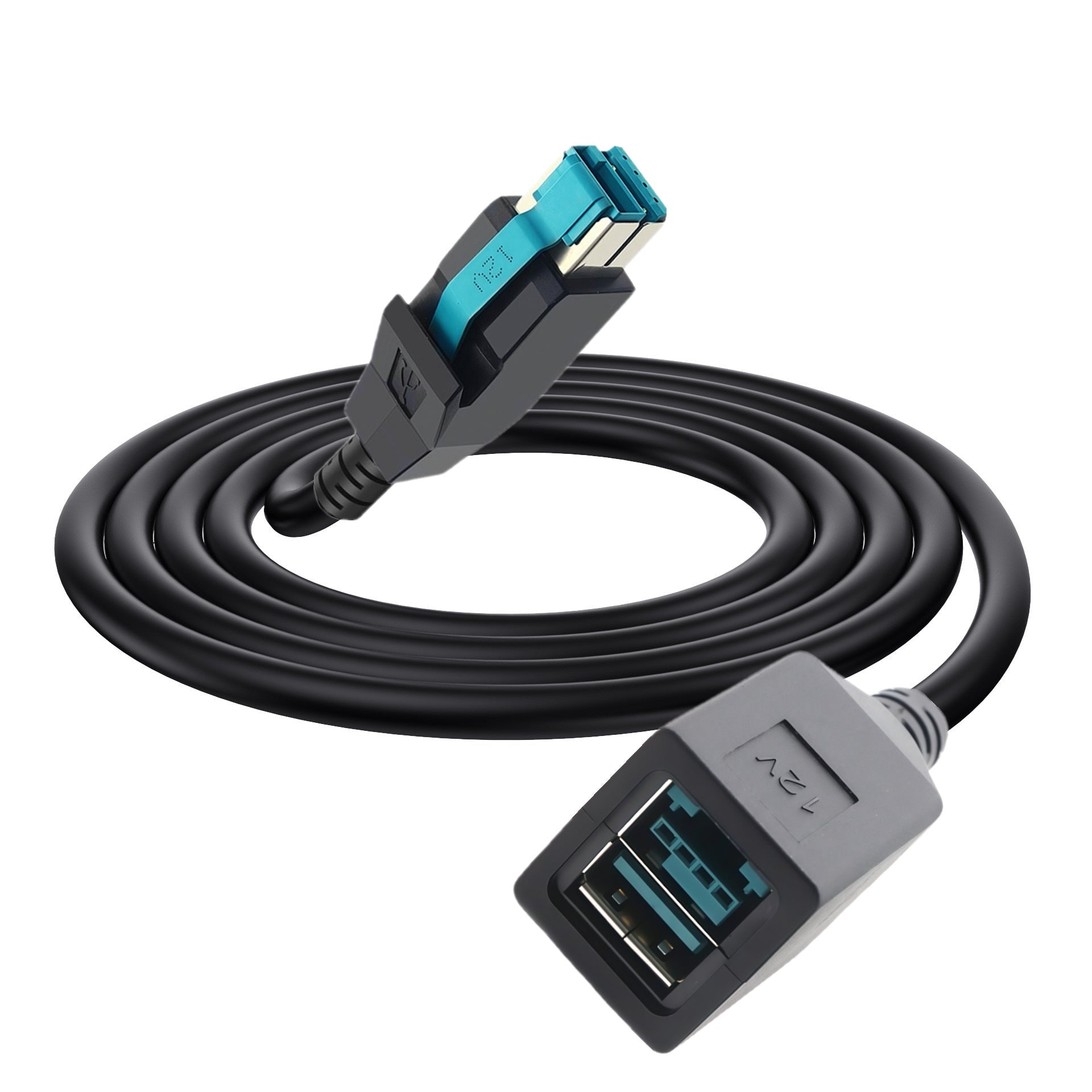 12V Powered USB Male‑to‑Female Extension Cable for IBM POS Scanners & Printers – 2 m