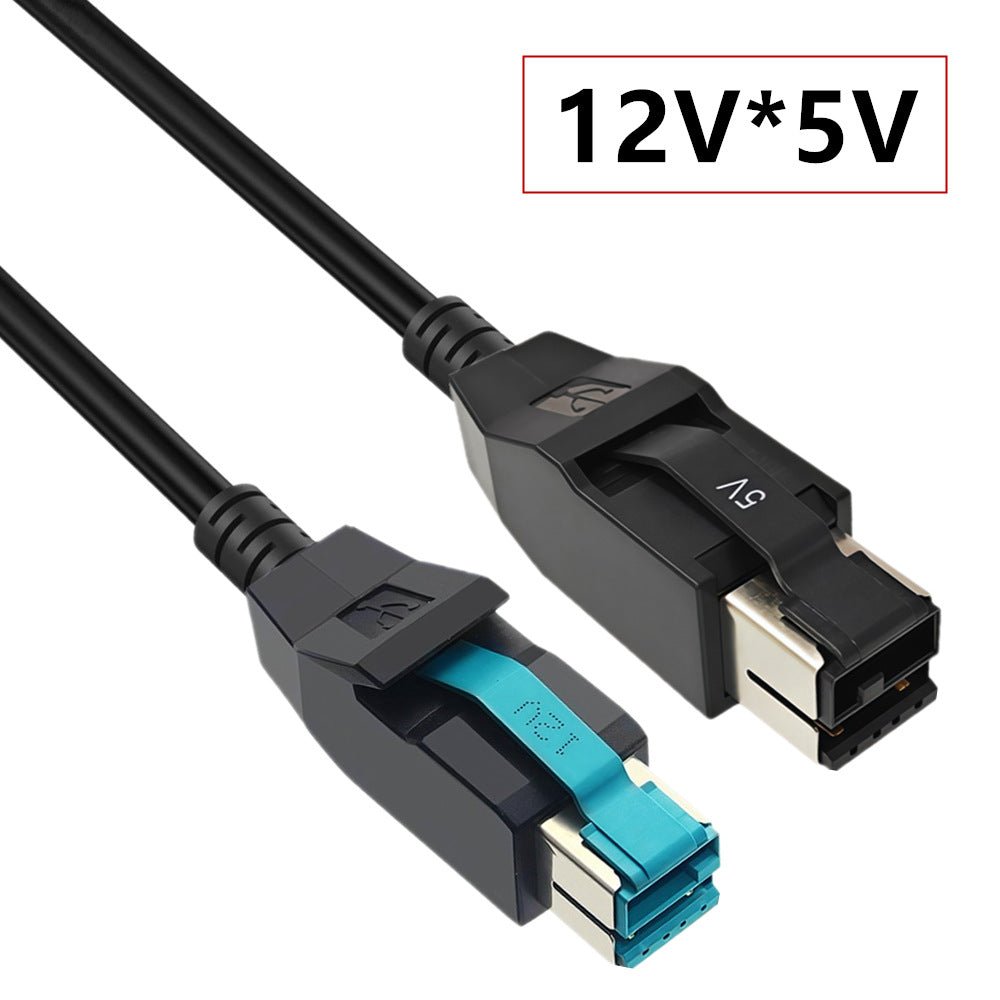Two USB connectors with '12V*5V' label on a white background