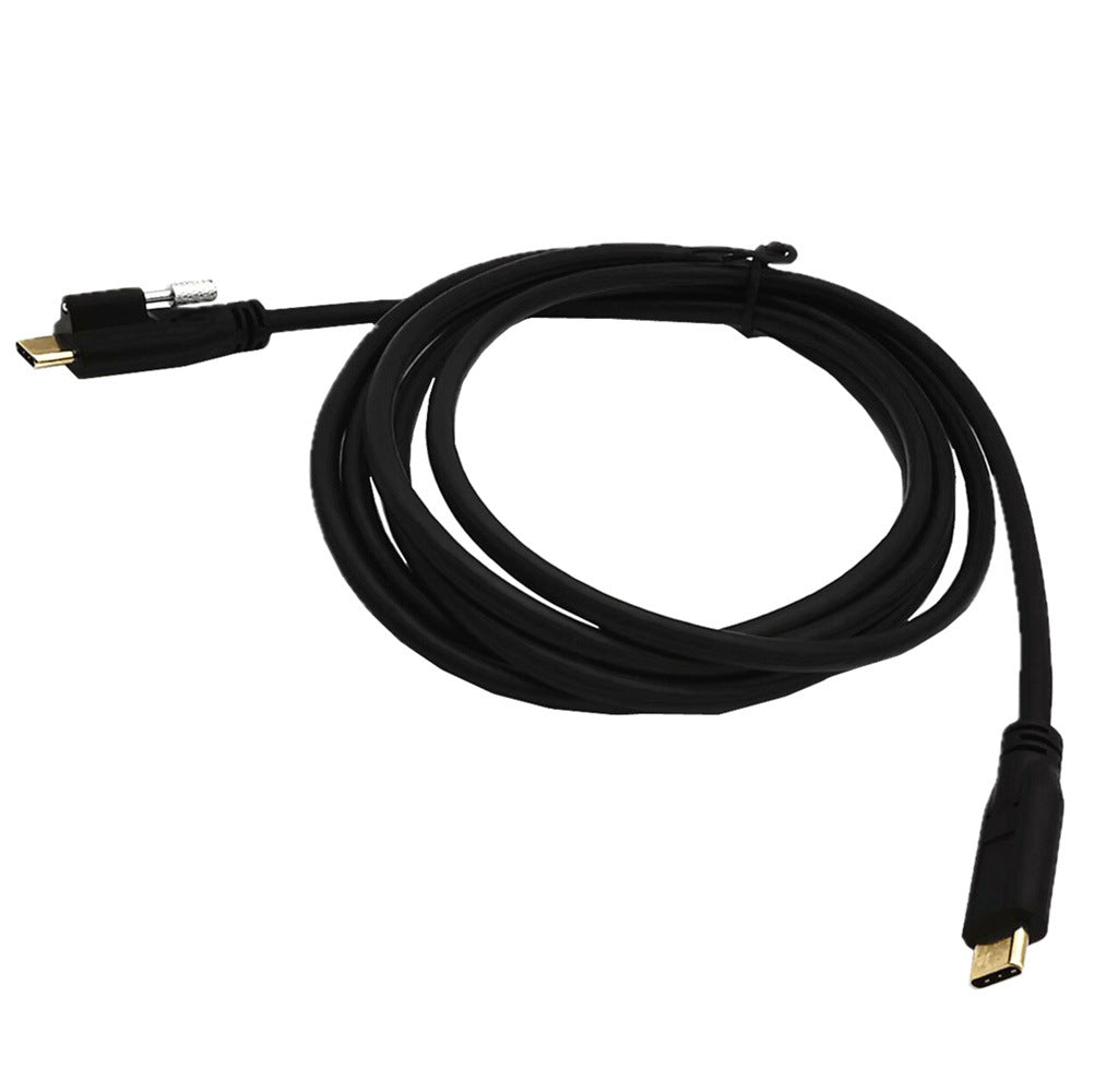 USB-C Male to USB-C 3.1 Male Data Charge with Single Screw Panel Mount Industrial Camera Cable 5A 10Gbp