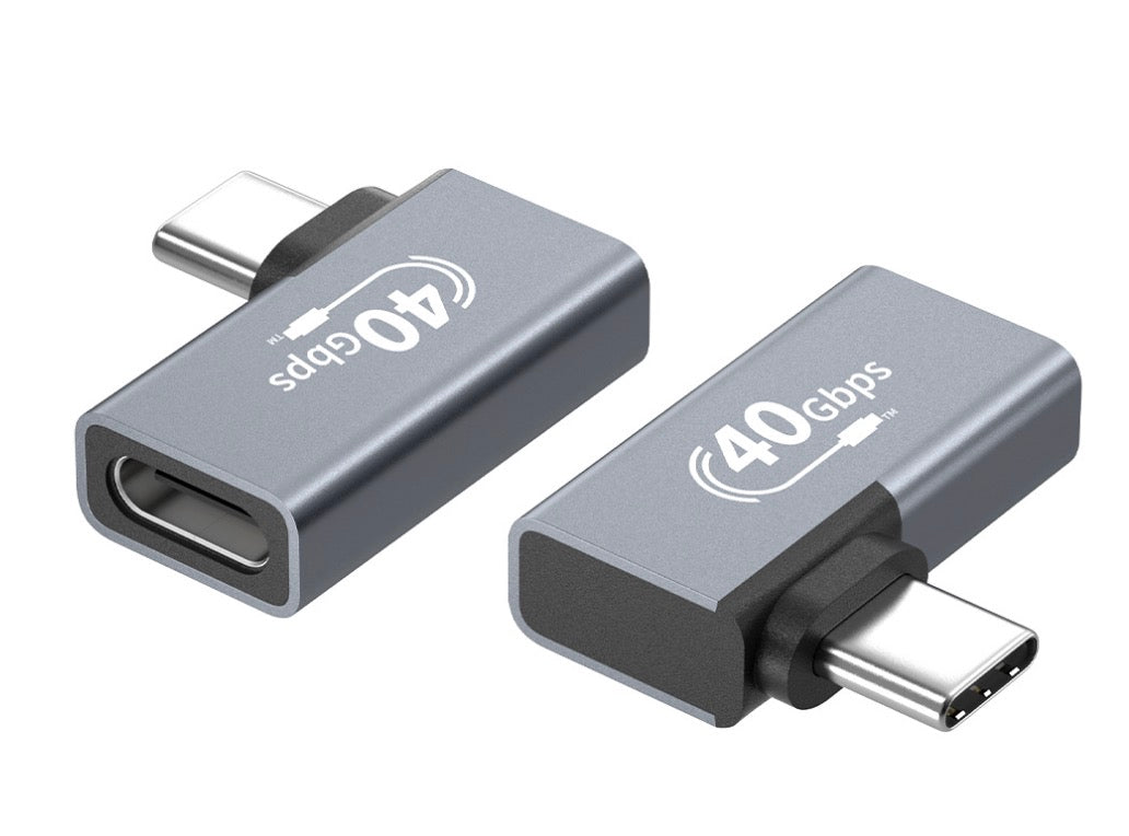 8K USB C Male to Female Data Charging OTG Angled Adapter USB 4.0 100W 40Gbps