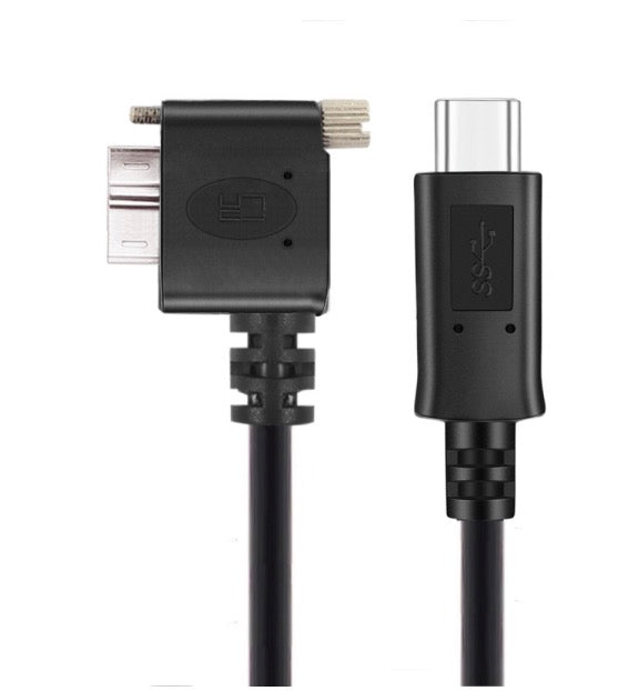 USB-C to Micro B USB 3.0 Panel Mount Cable - Right Angle