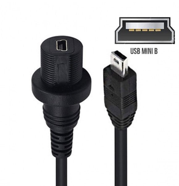 Mini USB 2.0 5Pin Male to Female Extension Data Power Cable 1m