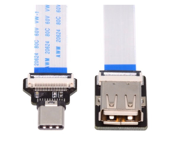 USB C Male Host to USB 2.0 Female Target Data OTG Flat Slim FPC Cable