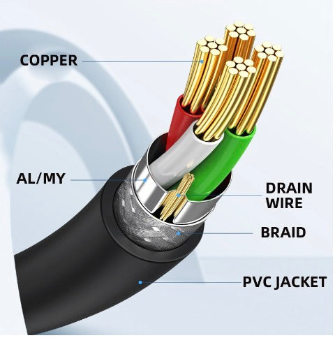 Micro USB 5 Pin to USB 2.0 A Data Charge Cable - Right Angle