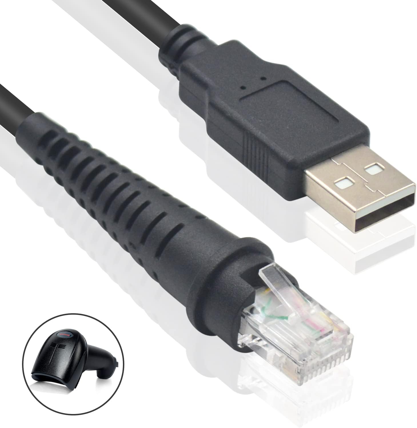 USB 2.0 to RJ45 Cable Compatible for Honey-Well Barcode Scanner 1900 Series