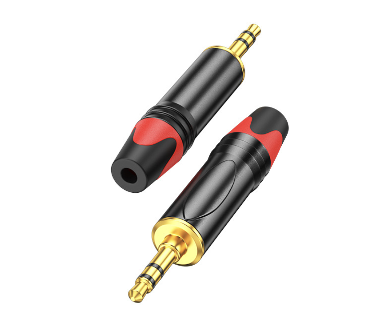 3.5mm stereo audio adapter gold plated male to female connector