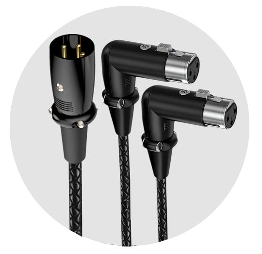 3-Pin XLR Y Splitter Cable – 1x XLR Male to 2x XLR Female Balanced 