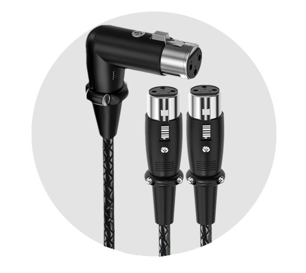 3 Pin XLR Splitter Cable 1 Female to 2 Female – Balanced Microphone Y Adapter Audio Cord 0.5m