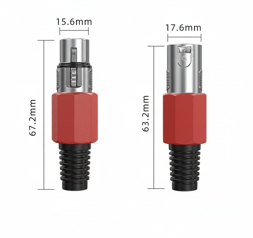 XLR 3-Pin Male Microphone Plug | Metal Solder-Termination Connector for Professional Audio