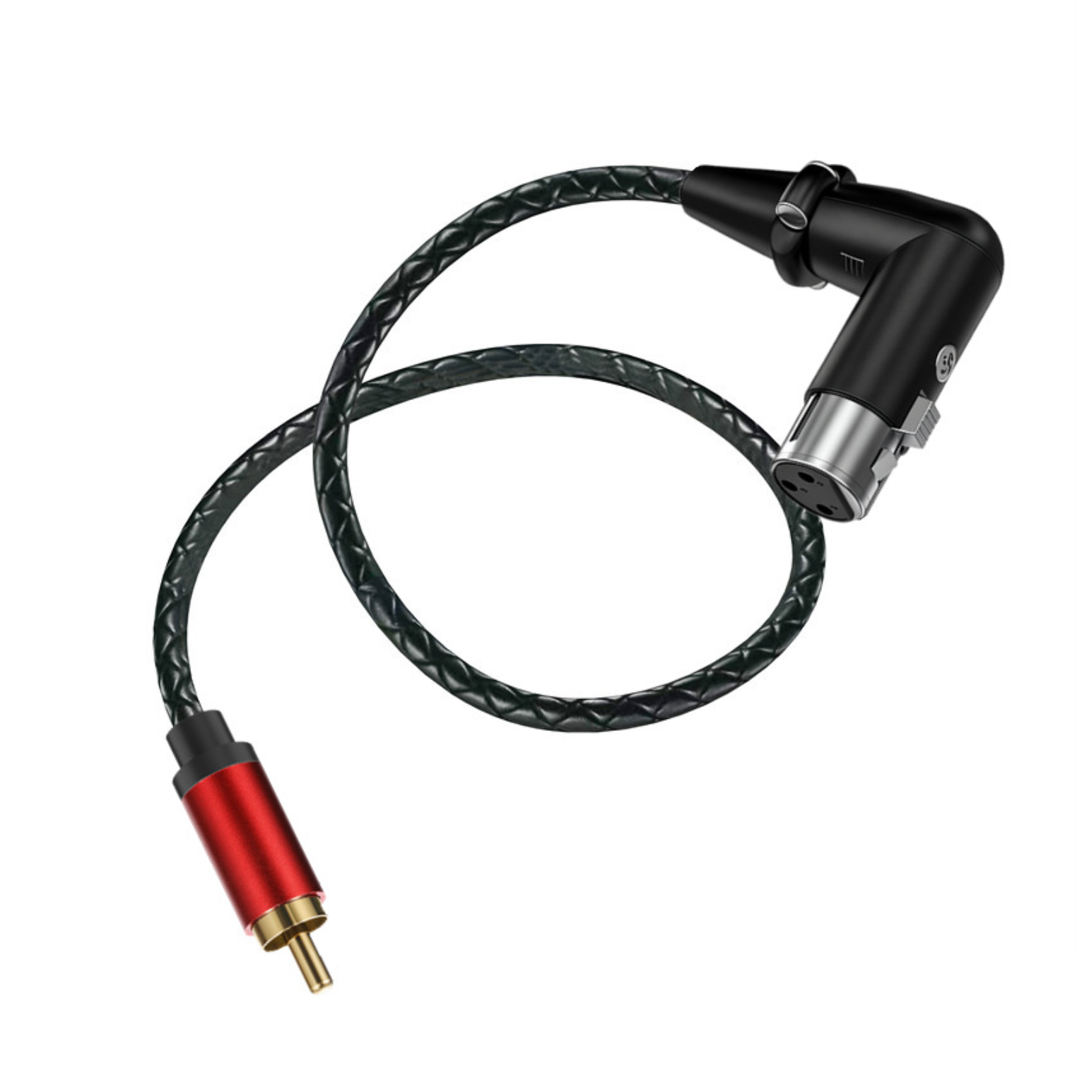 RCA Male to 3 Pin XLR Angled Female Audio Cable – Stereo Adapter Connector for Microphone, Mixer & Pro Audio