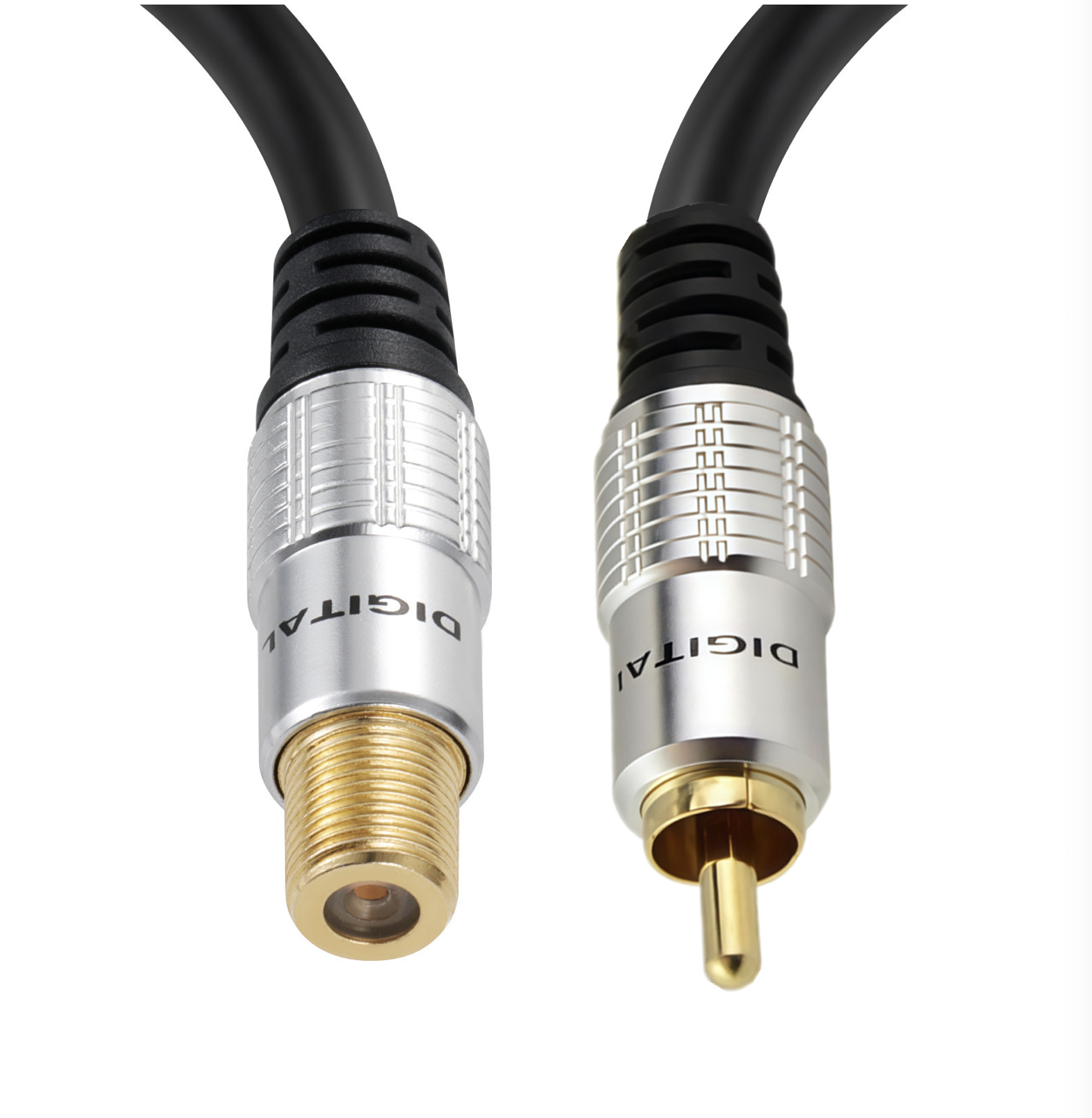 Coaxial to RCA Adapter Cable | RCA Male to F Type Coax Female  Audio Cable for Subwoofer, Receiver, TV, Game Console