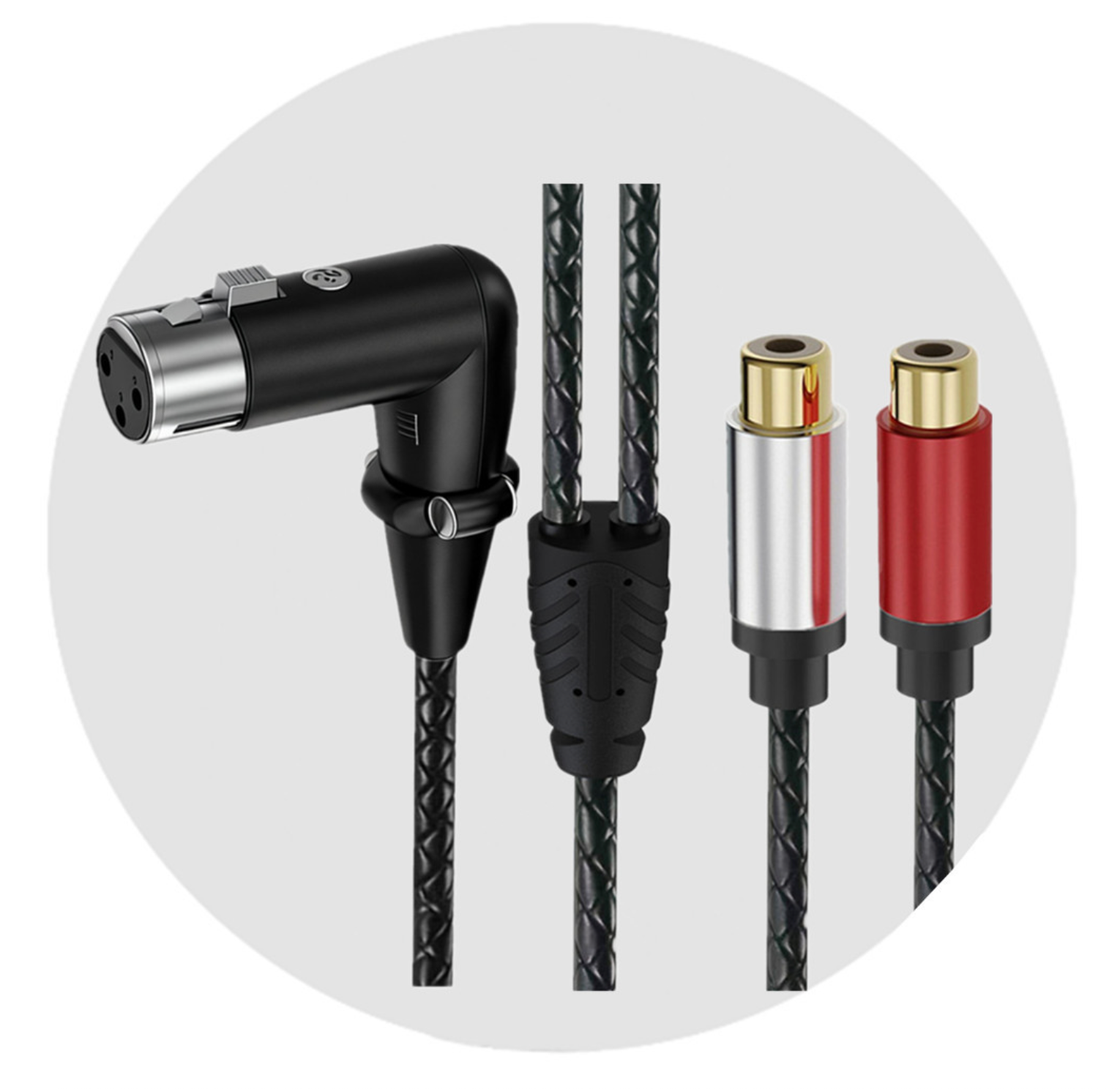 Dual RCA Female to Angled XLR Female Cable – 3Pin XLR to 2 RCA Y Splitter Patch Cord for Microphone, Mixer, Amplifier, Stereo System