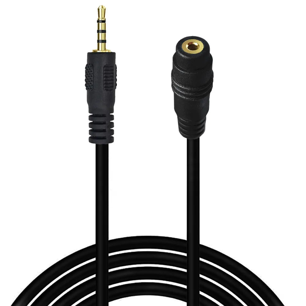 2.5mm 4 pole TRRS male to female stereo audio extension cable with microphone support