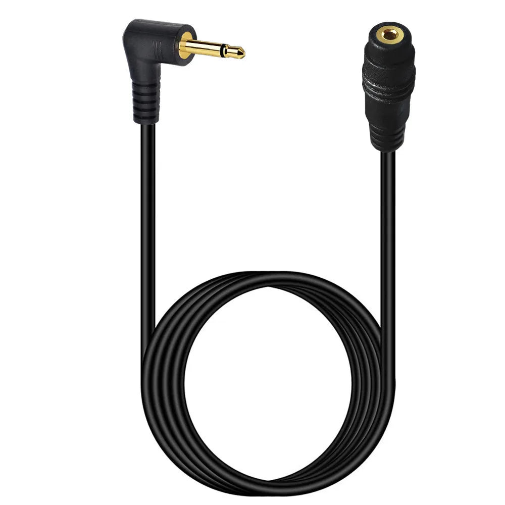 2.5mm angled mono audio extension cable with gold-plated connector